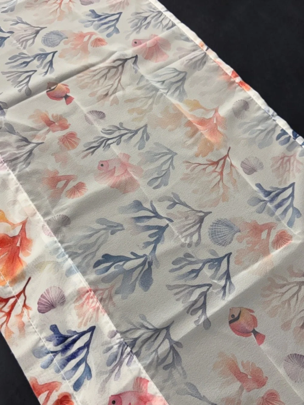 Coastal Ocean Coral Fish Window Valance 54x18 NWOT